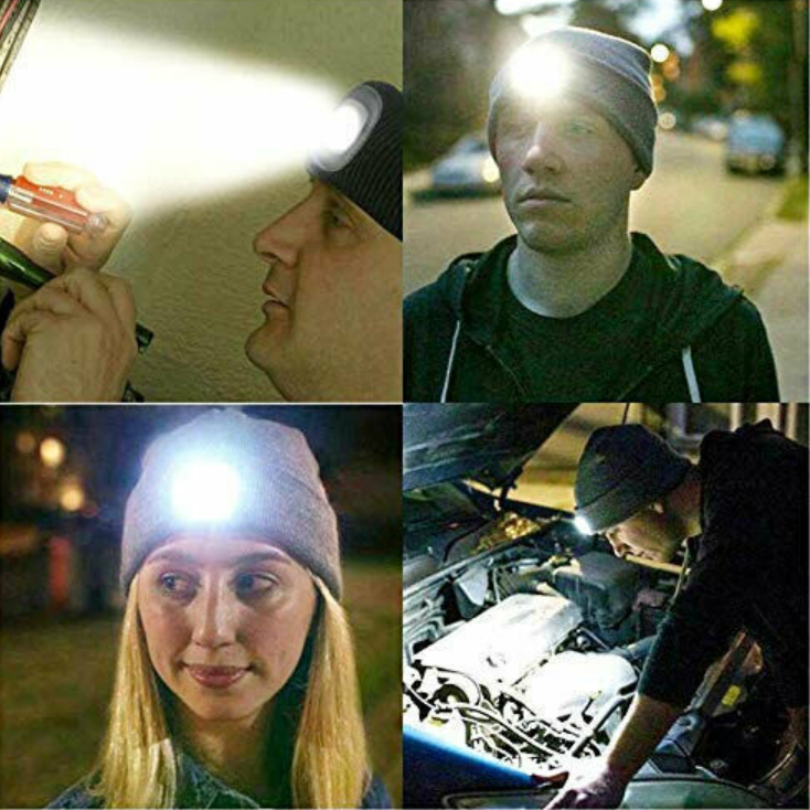 Beanie with Rechargeable LED Headlight Trenz