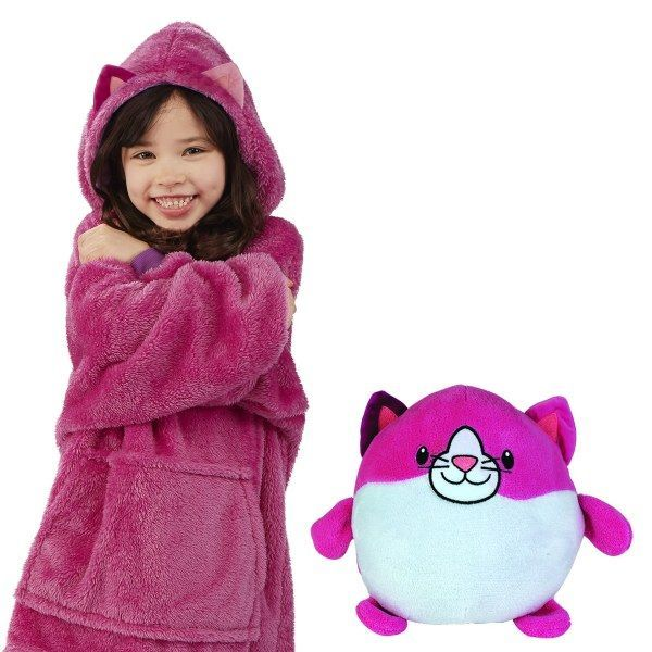 Pink KittyHuggle Pet Hoodies Stay warm and cosy fun cute soft cuddly pet toy unzips into a super warm, super soft comfortable pet toy Unicorn toys toy Teddy soft toy pillow pets pet Kitty kids kid Hoodys Hoody Hoodie girls girl dinosaurs dinosaur childs childrens Children child Cat boys boy blankets blanket Animal