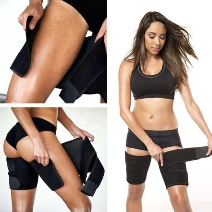 Neoprene Leg Compression Belts Perfect for reducing the appearance of cellulite and increasing body tone wrap women woman tone thighs thigh support straps sports sport spandex sore slims slimming slim size pain muscles muscle legs injury hamstrings hamstring gym girl fit elastic ease compression calorie body blood flow belts anti-cellulite aid