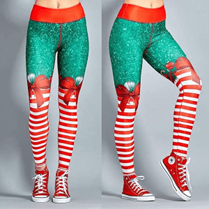 Stripey Fun Christmas Leggings