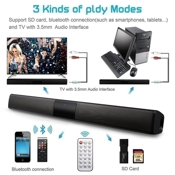 Wireless Bluetooth Soundbars Exceptional sound quality wireless Bluetooth soundbars dual or quadruple speakers with wireless wire volume version tvs TV tunes treble tooth theatre theater TF tech surround sound stereo Soundbars Sound Bar remote control quality party music HD Dual dance control bass bar audio