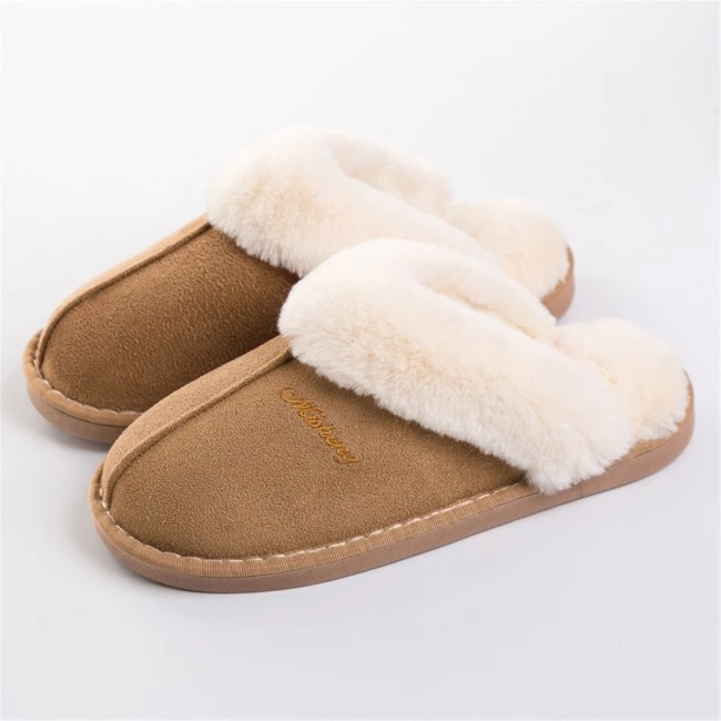 Khaki Women's Warm Mule Slippers feet warm comfortable style Include slip-resistant soles slip-on design is easy to wear real suede leather outer's, a plush faux fur lining Amazingly soft comfortable women womans woman warmth warming warm Slipper's Slipper shoes shoe mums mothers mother Luxury Lady Ladies Home girls girl gift feet comfort