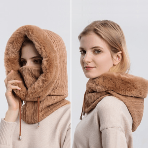 Thick Winter Fur Hooded Snood