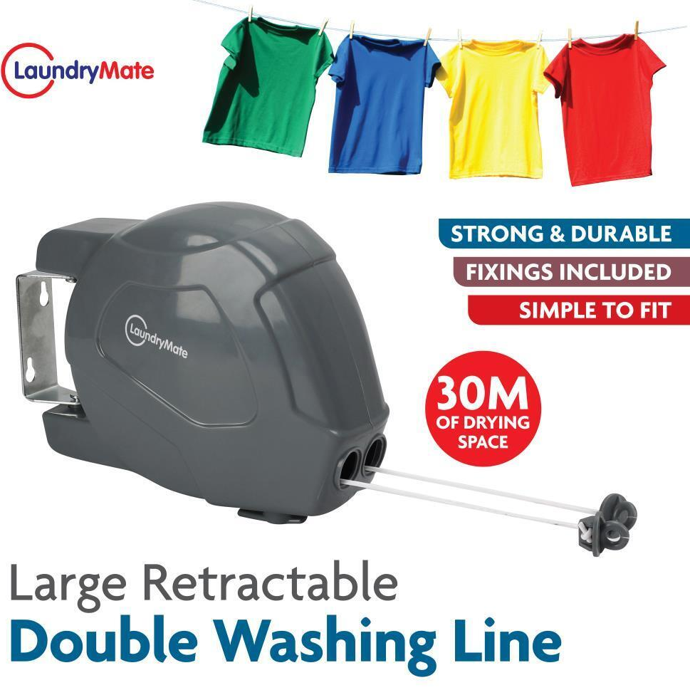 30m Retractable Double Washing Line Trenz