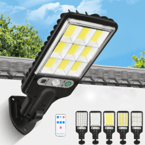 Large Solar Courtyard Wall Lamp with Remote