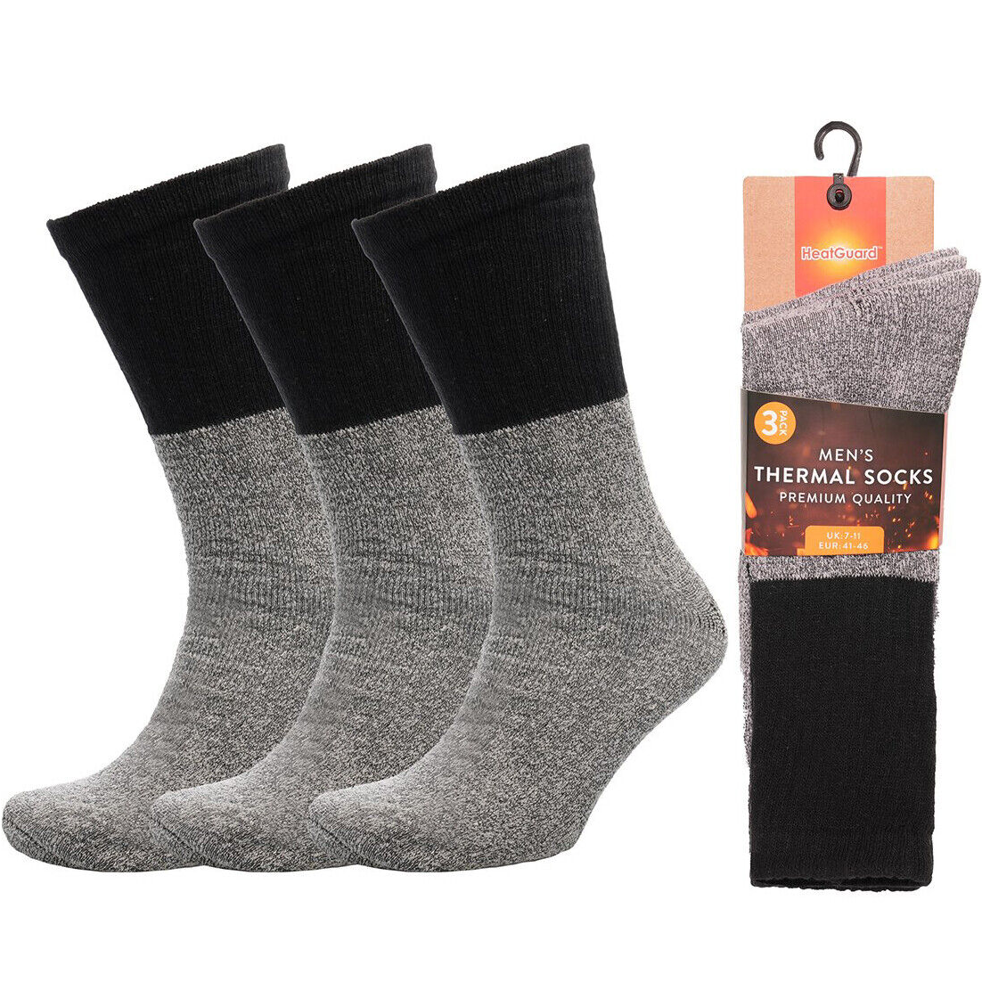 HeatGuard 3pk Mens Thermal Socks Premium Quality Trenz